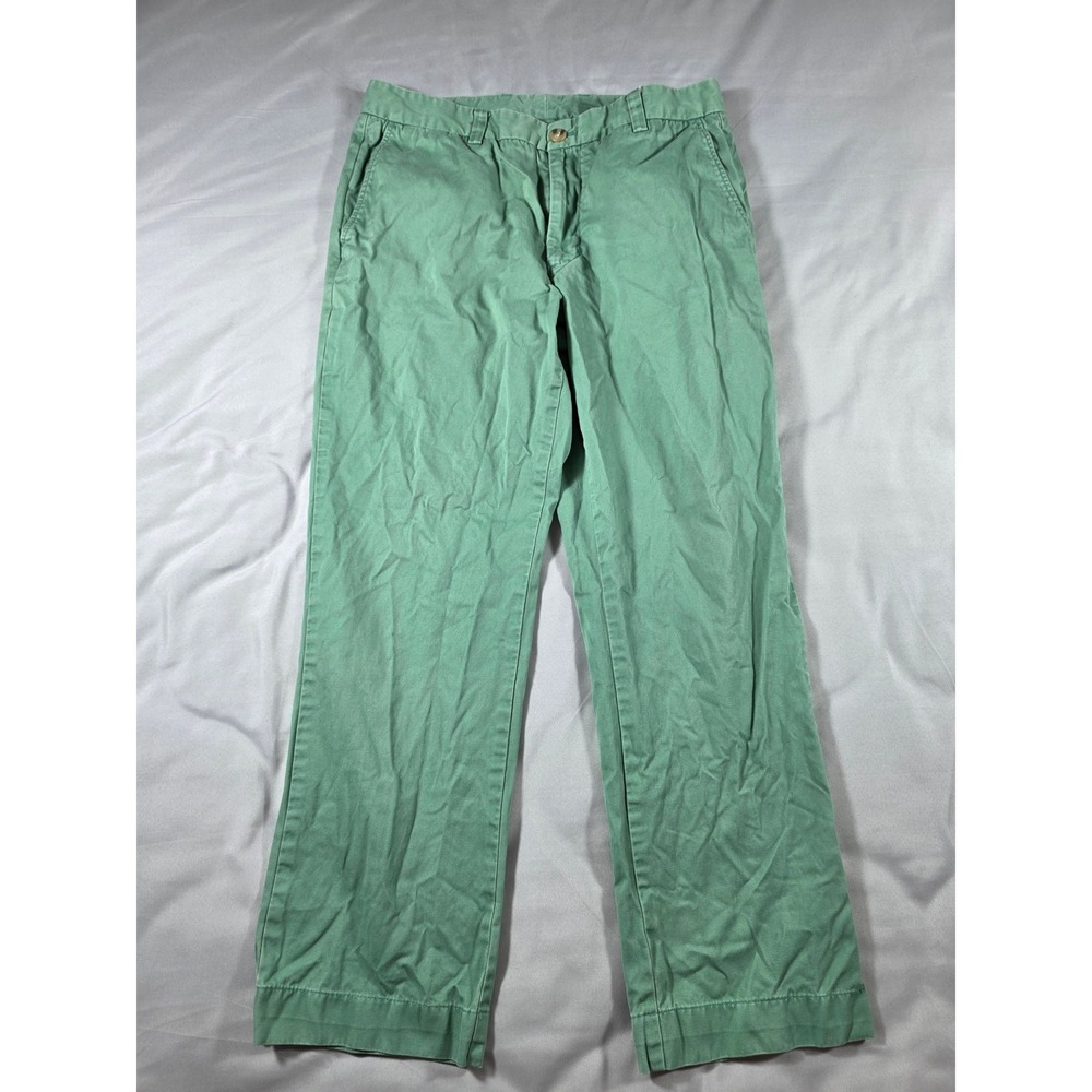 Vineyard Vines Breaker Pants Men 32x30‎ (Fits 32x27) Green Cotton Chino Trousers